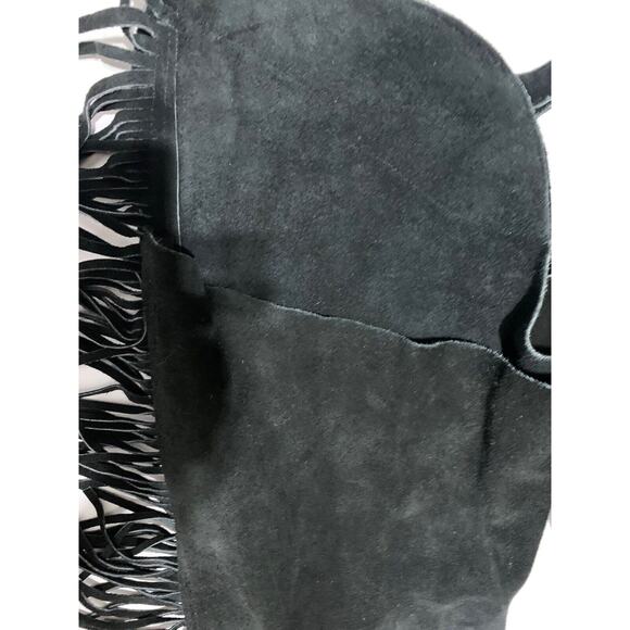 Equi-Grip HORSE Split Suede Leather Fringed PMS Show Chaps BLACK Size Adult L - Picture 3 of 15